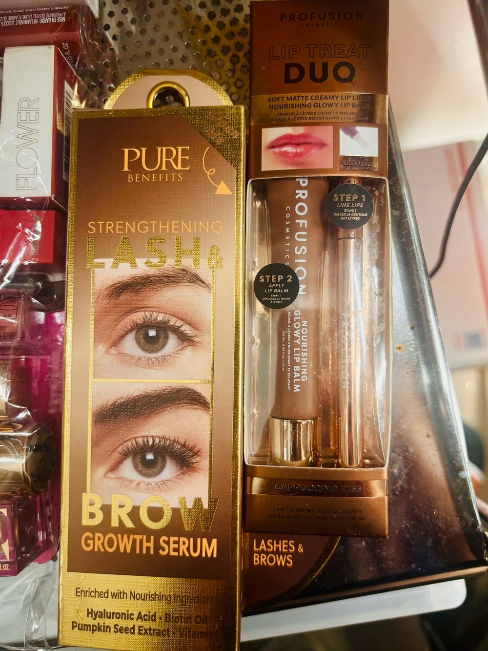 Profusion Cosmetics Lip Treat Duo - Cappuccino Kiss Brown & Gold Accents